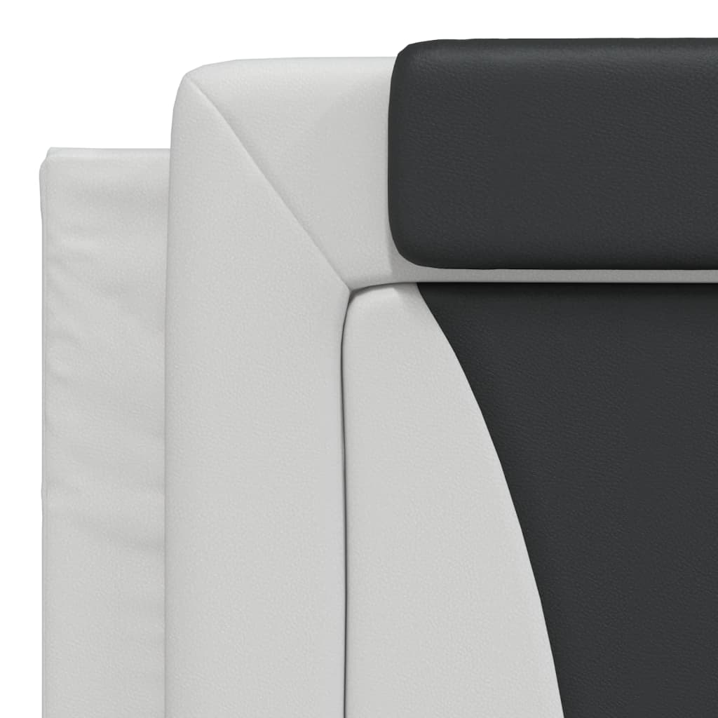 Bett "Viana" mit Matratze Weiß und Schwarz 180x200 cm Kunstleder