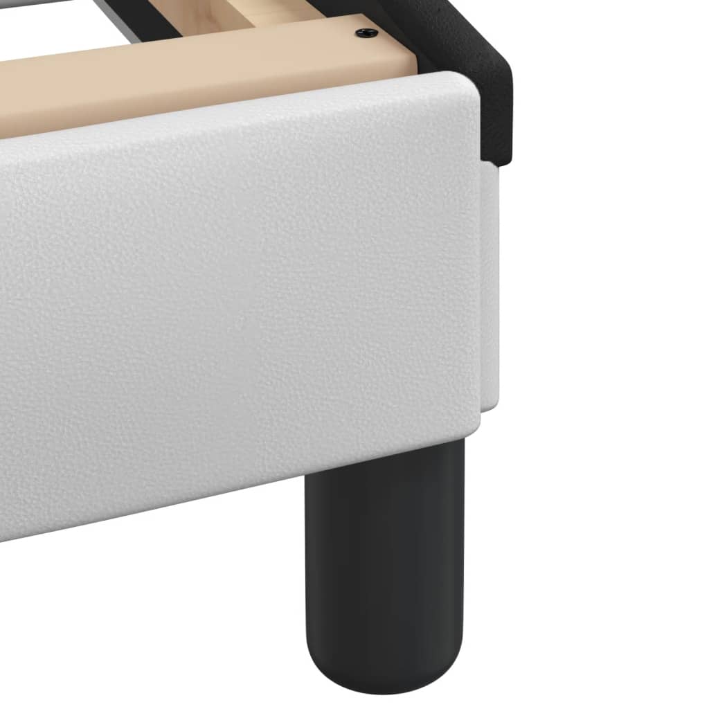 Bett mit Matratze "Zadar" Weiß und Schwarz 140x200 cm Kunstleder