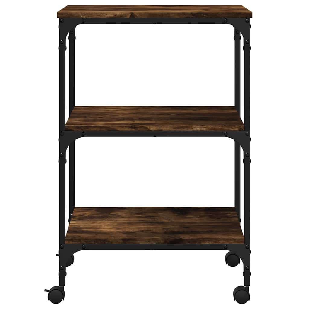 Druckerständer 3 Ablagen Räuchereiche 50x41x75 cm Holzwerkstoff