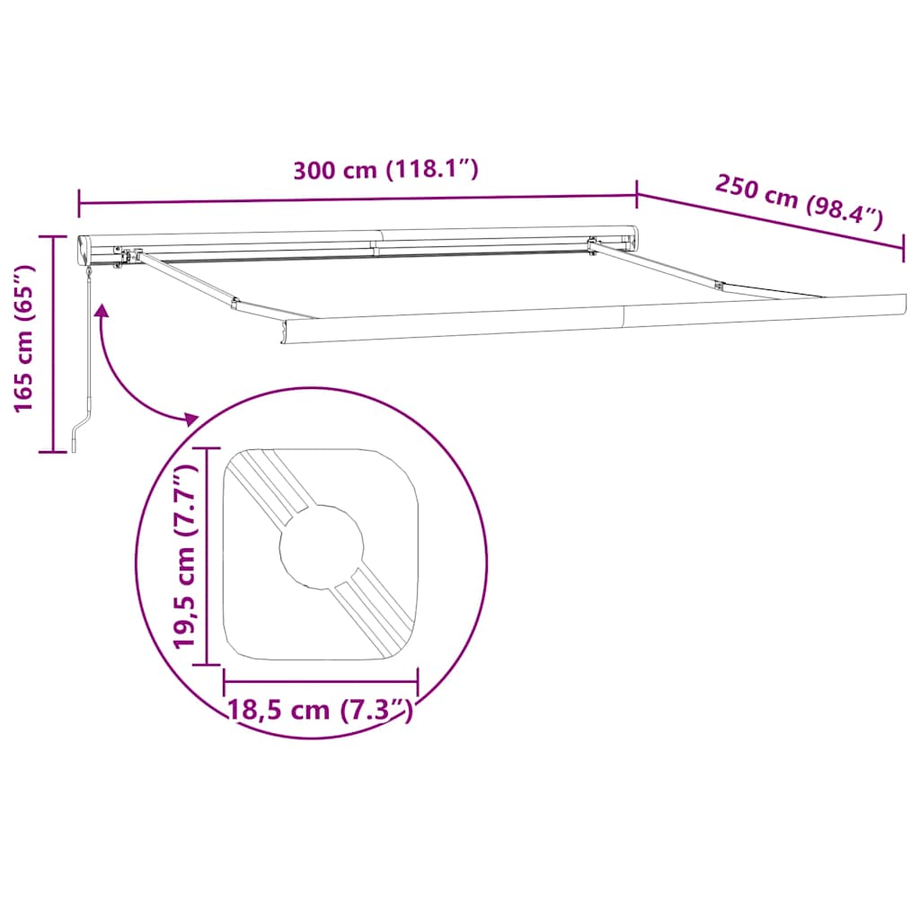 Markise Manuell Braun 300x250 cm