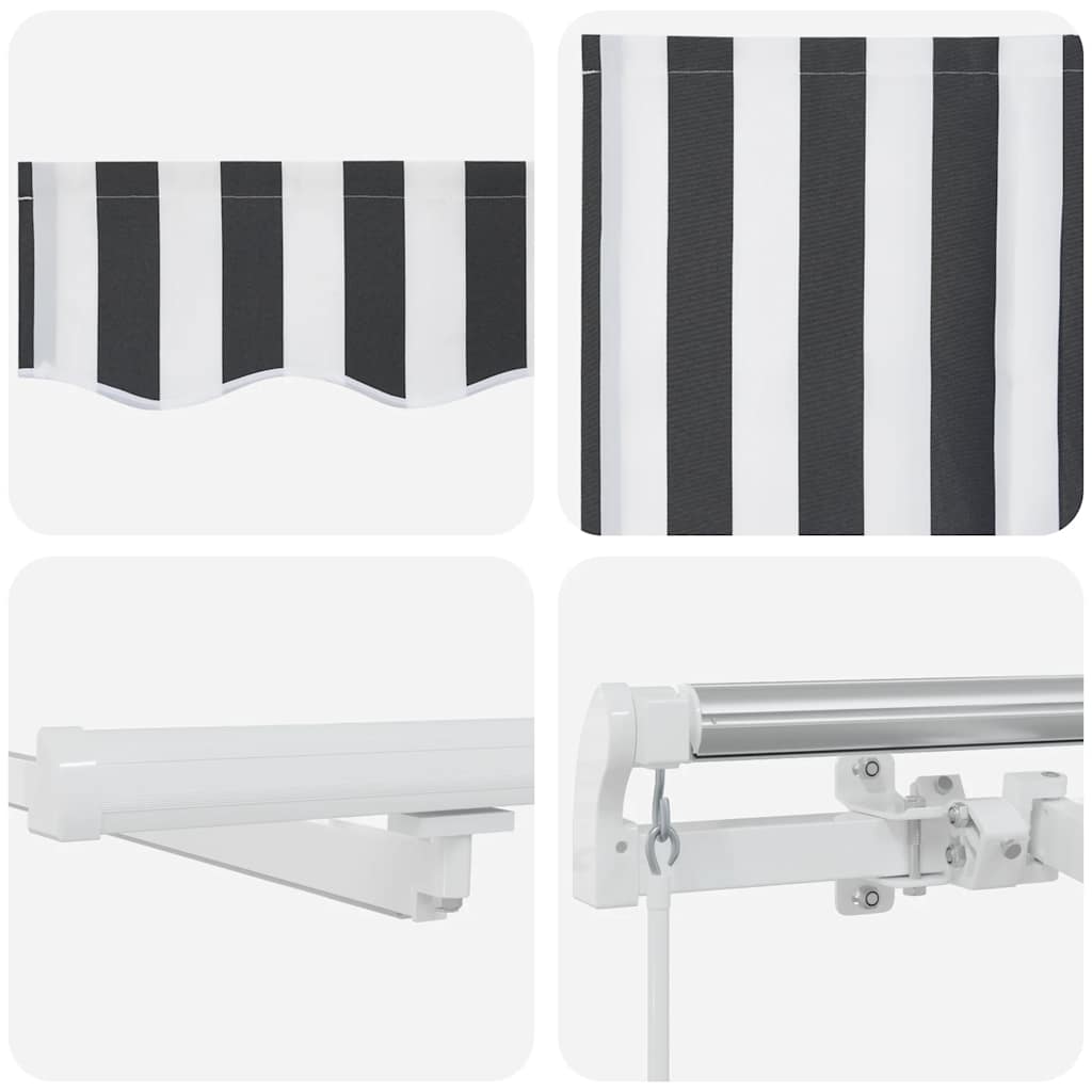 Markise mit LED-Beleuchtung Manuell Anthrazit & Weiß 300x250 cm