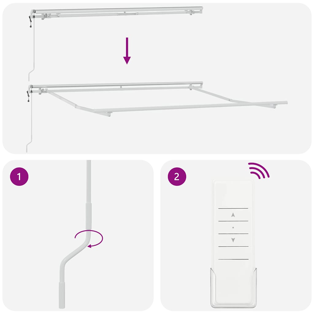Markise Automatisch Anthrazit & Weiß 300x250 cm