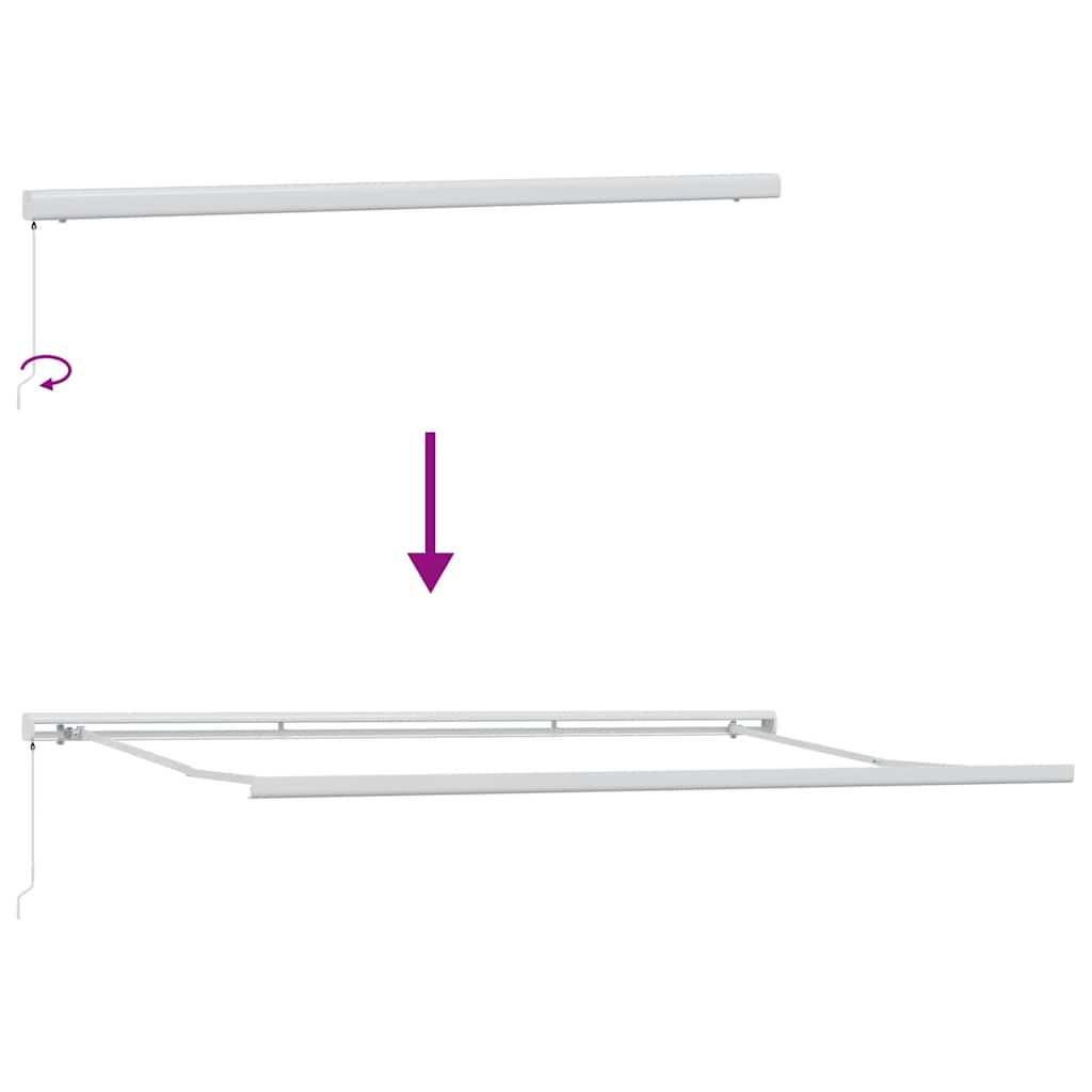 Markise Einziehbar Anthrazit und Weiß 4x3 m Stoff und Aluminium