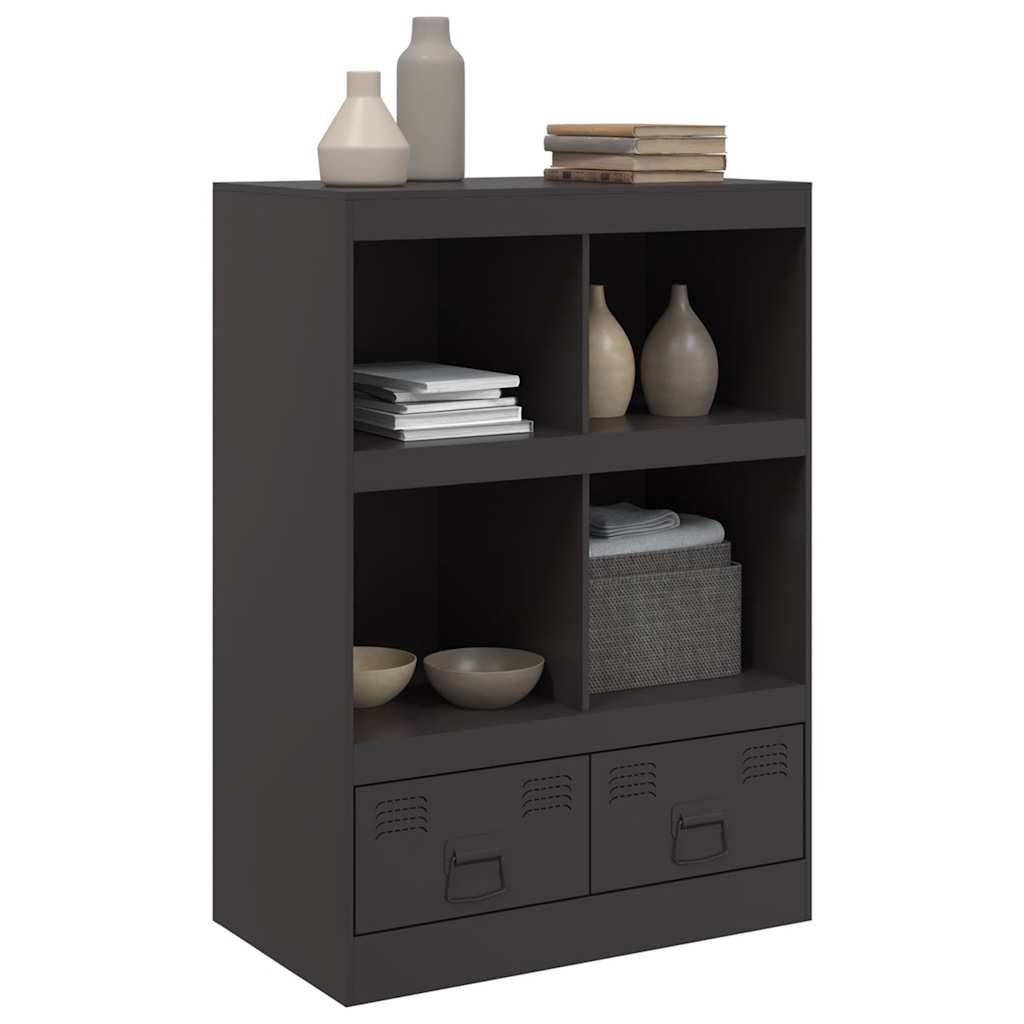 Highboard Schwarz 67x39x95 cm Stahl