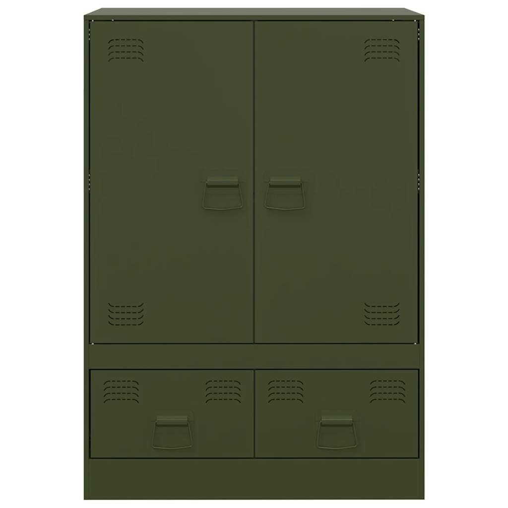 Highboard Olivgrün 67x39x95 cm Stahl