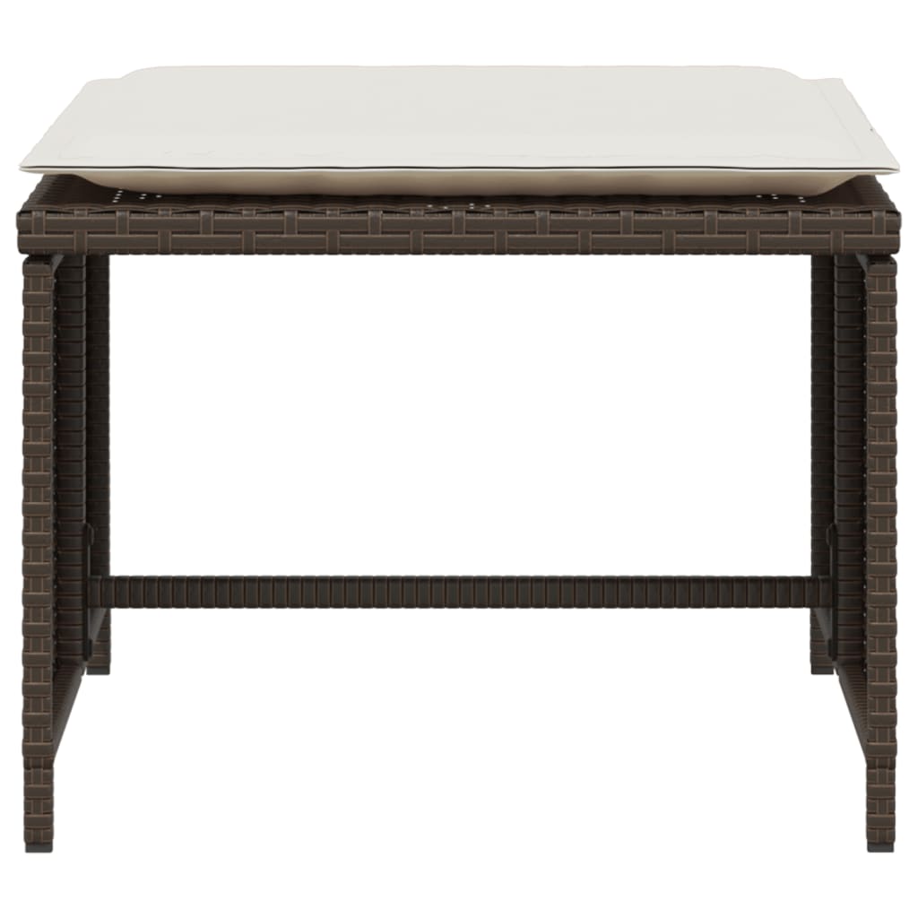 Gartenstuhl mit Fußhocker Braun Poly Rattan