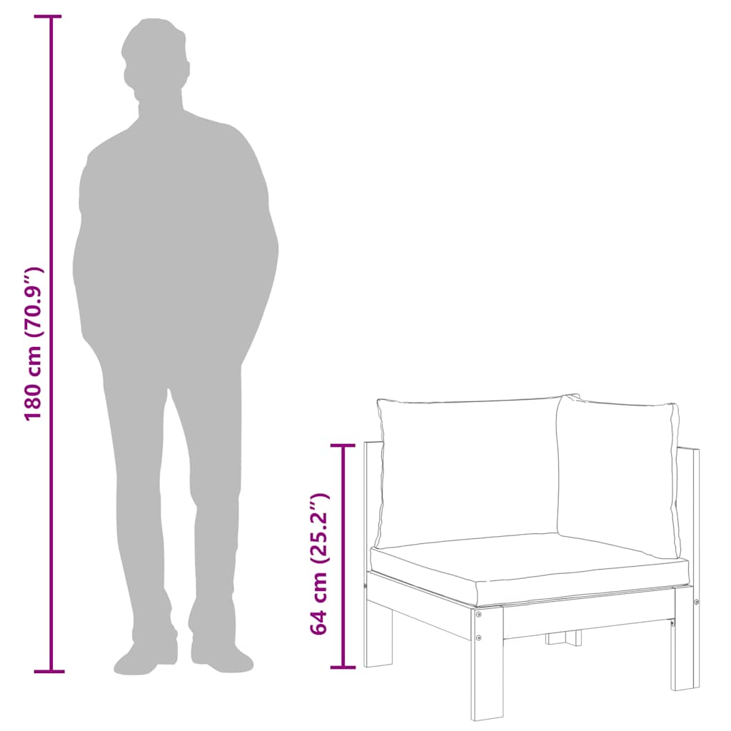 2-tlg. Garten-Sofa-Set mit Kissen Massivholz Akazie