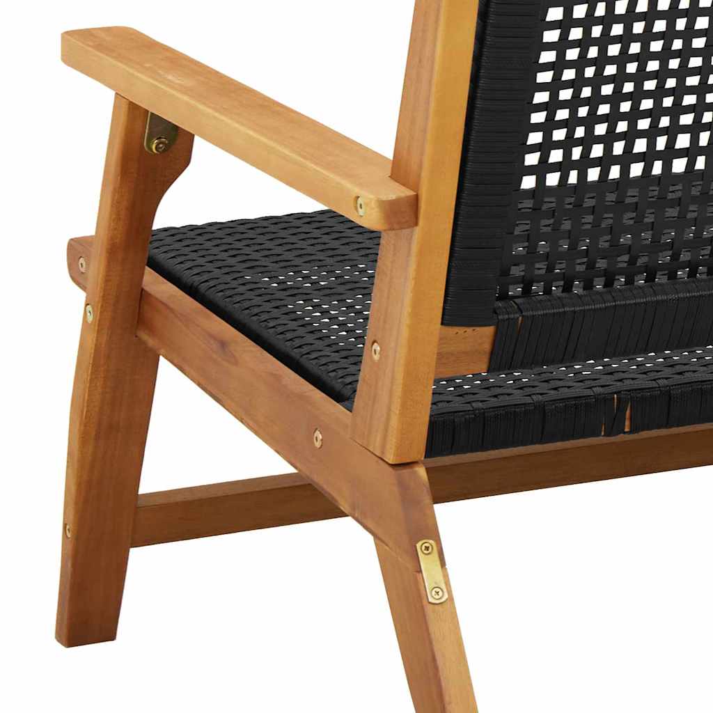 Gartenmöbel Schwarz 122 x 78 x 73cm Massivholz Akazie