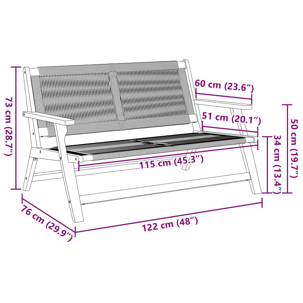Gartenmöbel Grau 78 x 122 x 73cm Massivholz Akazie
