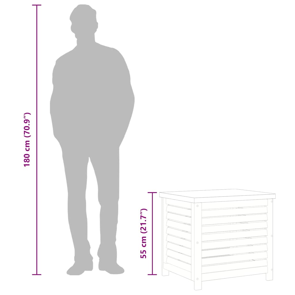 Gartenbox 60x50x55 cm Massivholz Eukalyptus