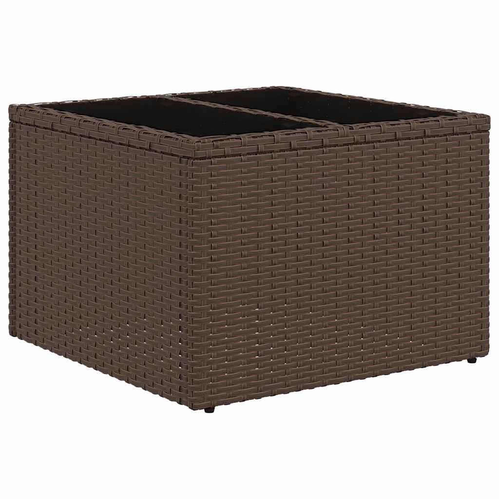 7-teiliges Gartensofa-Set mit Kissen, braun, Polyrattan