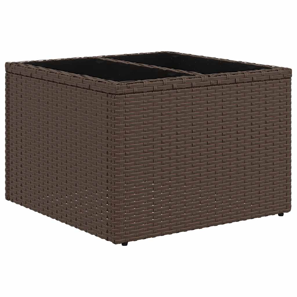 7-teiliges Gartensofa-Set mit Kissen, braun, Polyrattan