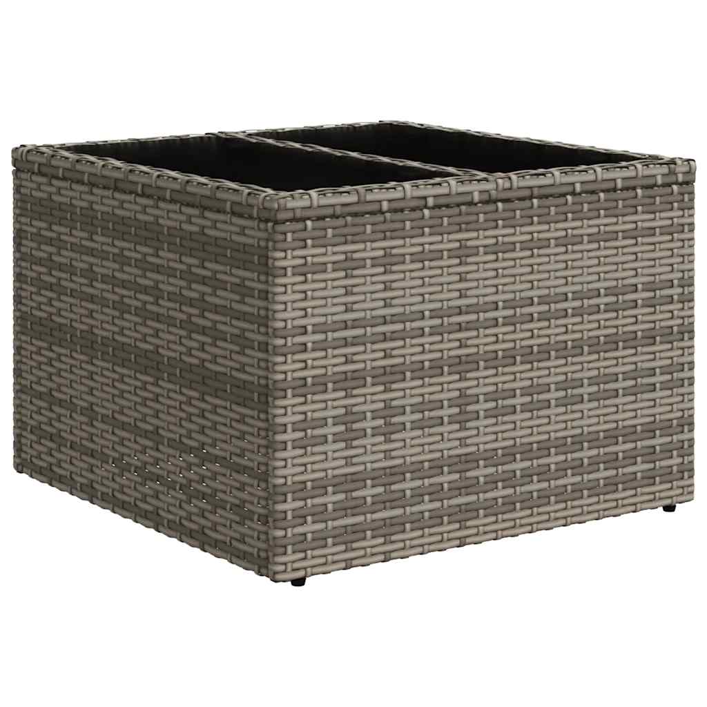 9-teiliges Gartensofa-Set mit Kissen, grau, Polyrattan