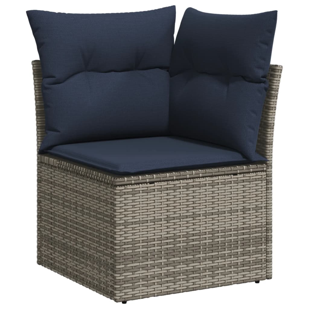 13-teiliges Gartensofa-Set mit Kissen, grau, Polyrattan