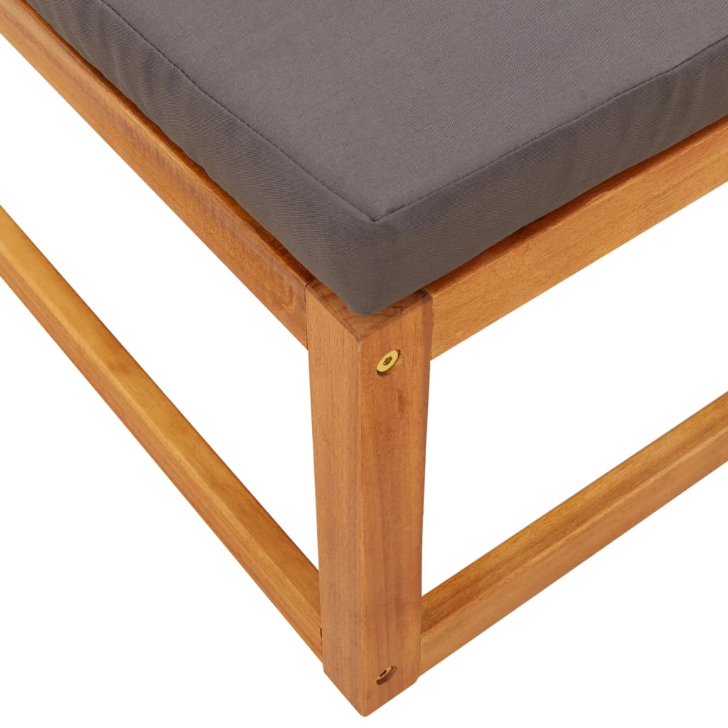 3-tlg. Gartensofa-Set mit Kissen Holz Akazie & Seil