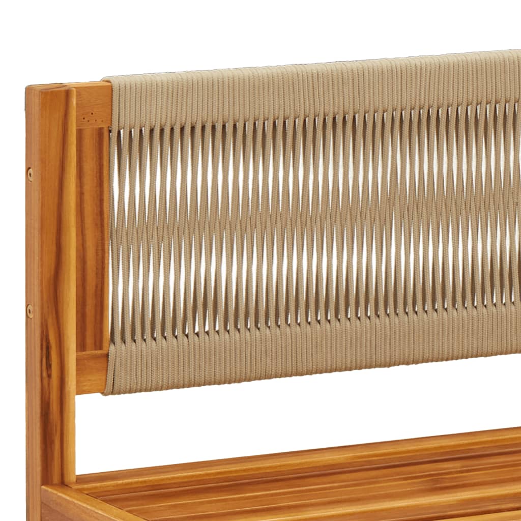 Gartensofa ohne Armlehnen mit Kissen Holz Akazie & Seil