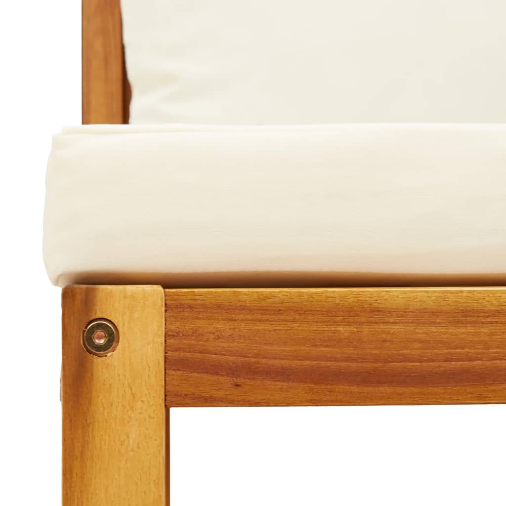 Gartensofa ohne Armlehnen mit Kissen Holz Akazie & Seil