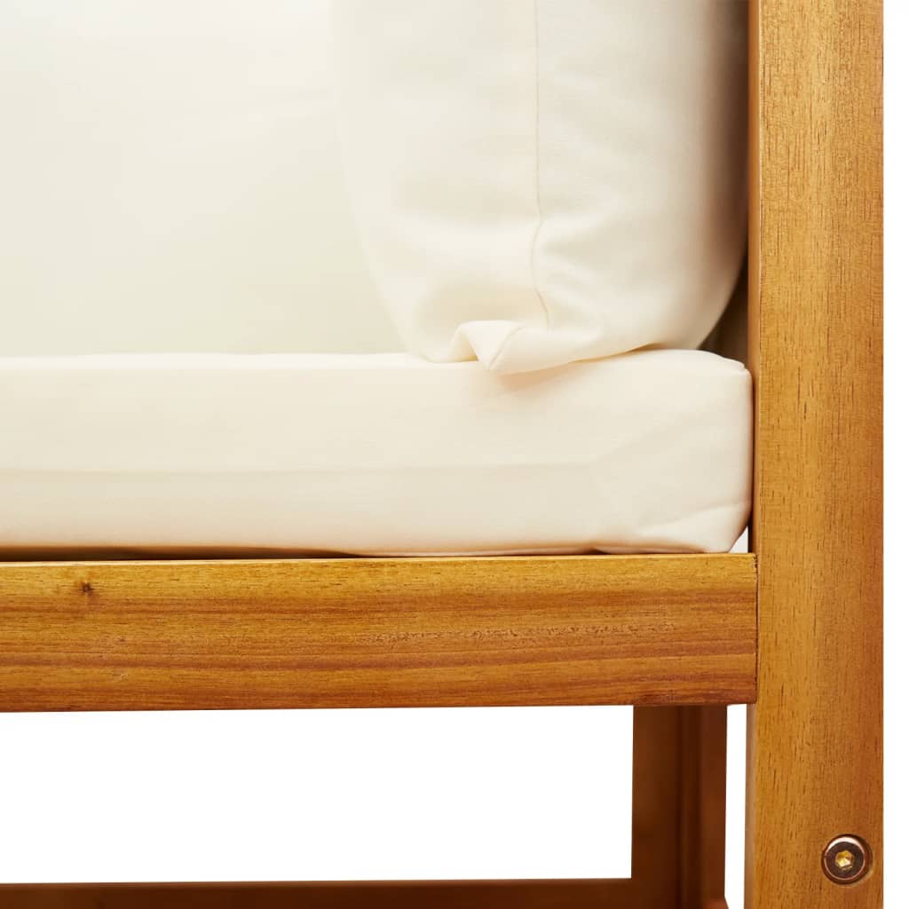 Gartensofa ohne Armlehnen mit Kissen Holz Akazie & Seil