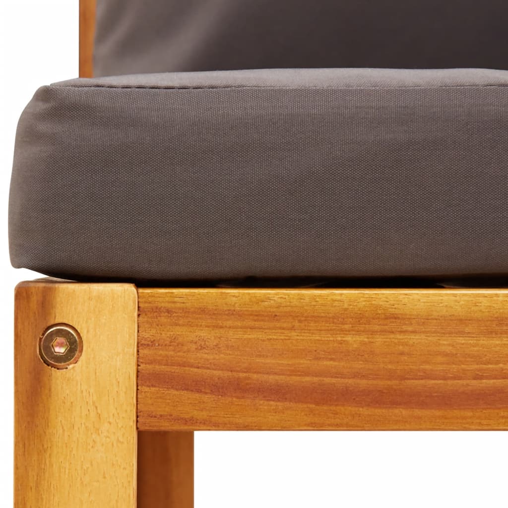 Gartensofa ohne Armlehnen mit Kissen Holz Akazie & Rattan