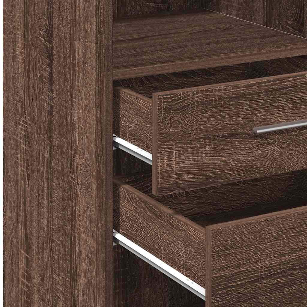 Highboard Braun Eichen-Optik 40x42,5x124 cm Holzwerkstoff