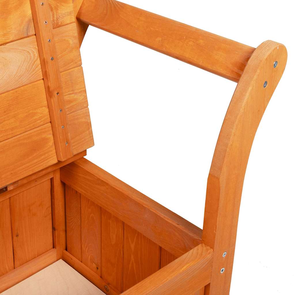 Gartenaufbewahrungsbank Braun 119 x 76 x 44cm Massivholz Kiefer