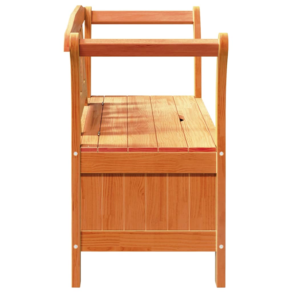 Gartenaufbewahrungsbank Braun 119 x 76 x 44cm Massivholz Kiefer