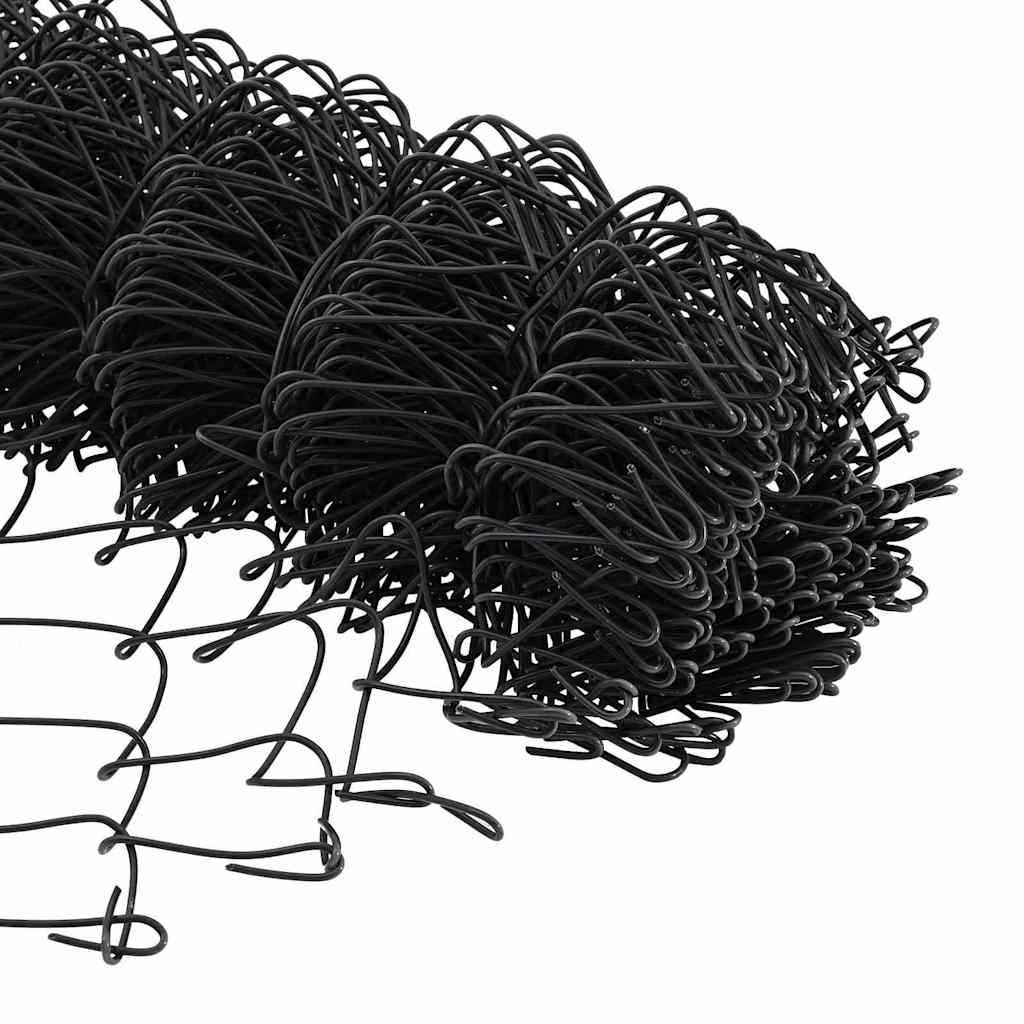 Kettengliedzaun mit Pfosten Grau 1,2 x 10 m Stahl