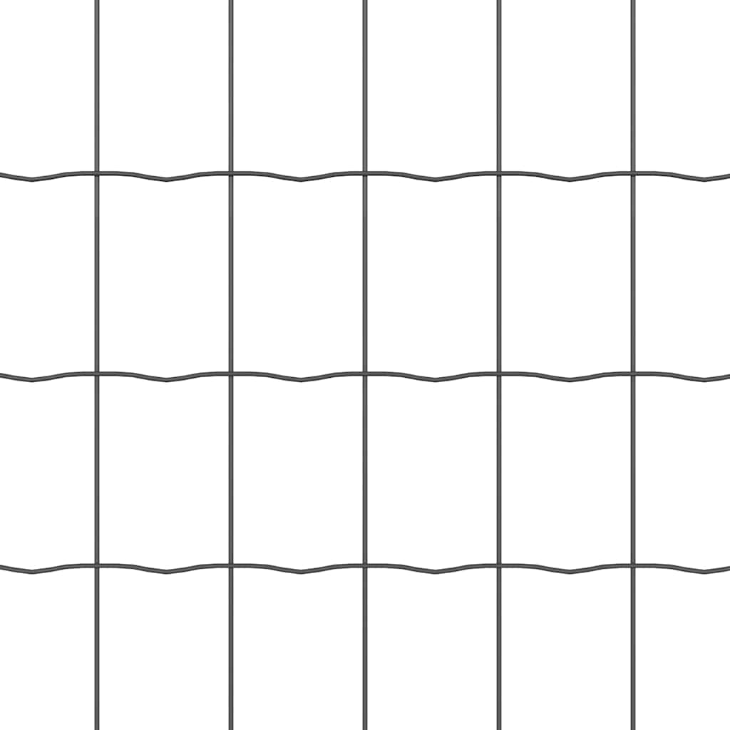 Zaun mit Pfosten Grau 0,8 x 25 m Stahl