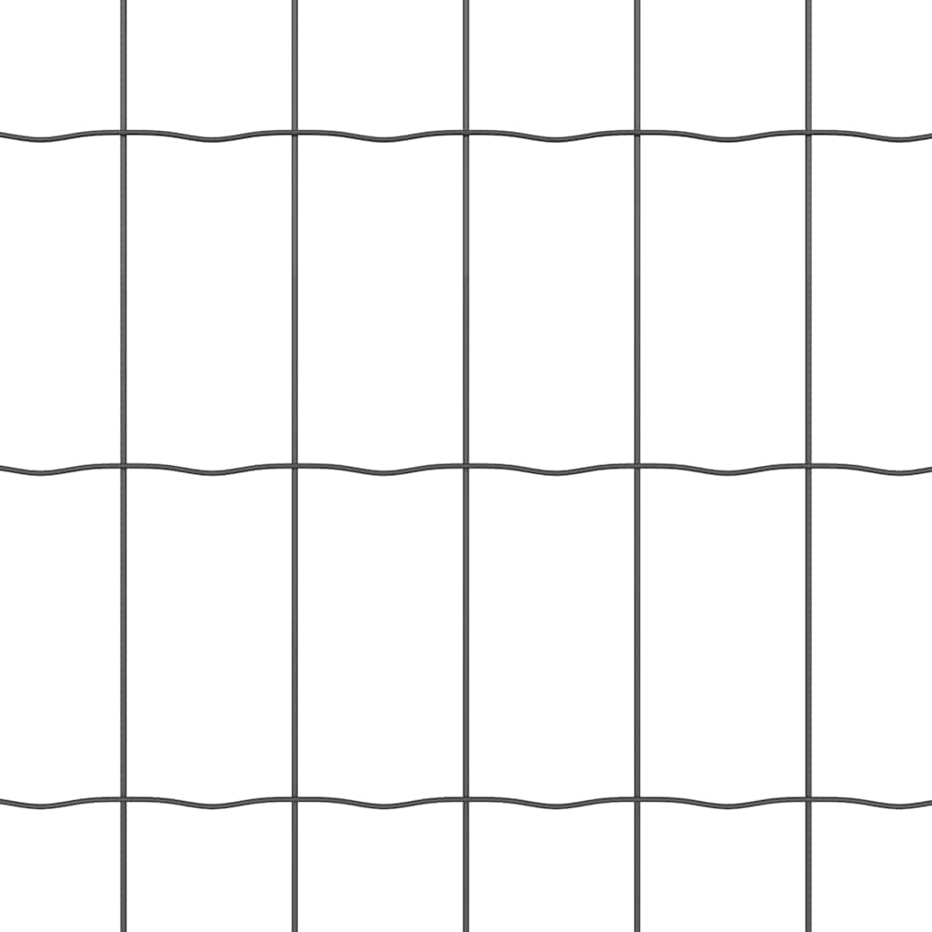 Zaun mit Pfosten Grau 1,2 x 25 m Stahl
