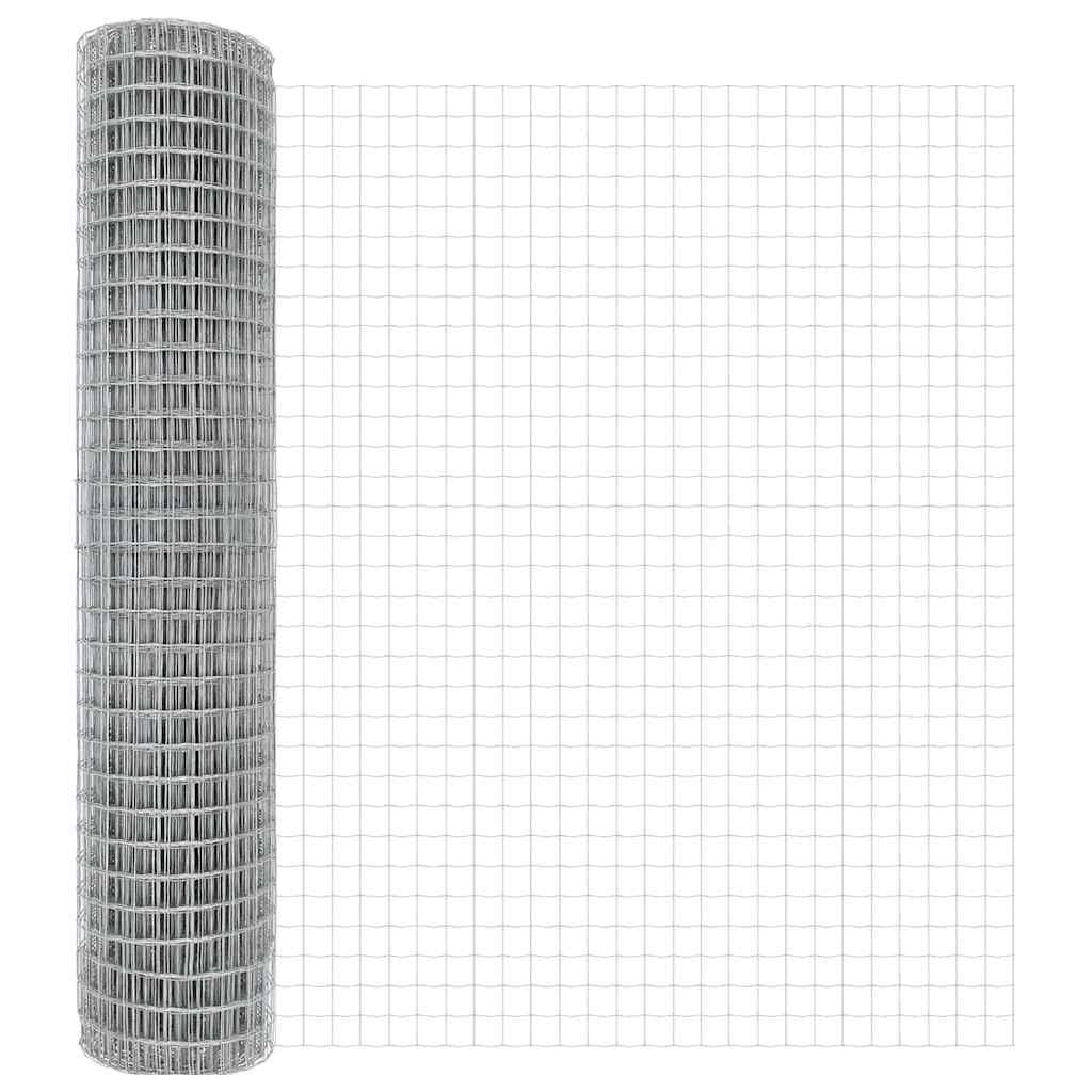 Zaun mit Pfosten Silber 1,5 x 10 m Stahl