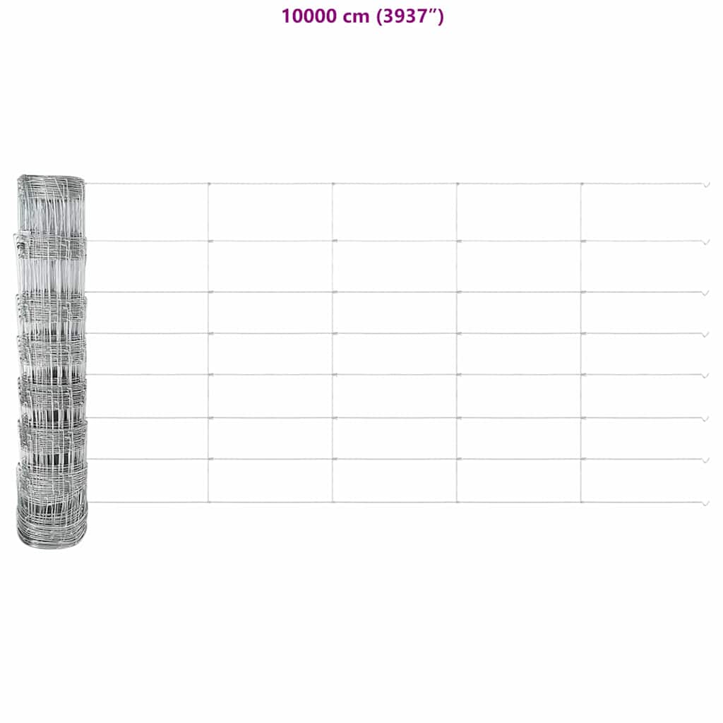Wildzaun Silber 25 x 0,8 m Verzinkter Stahl