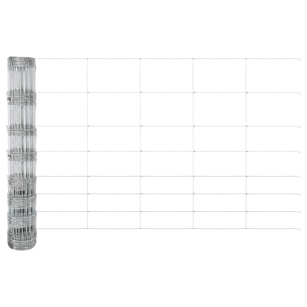 Wildzaun Silber 25 x 1 m Verzinkter Stahl