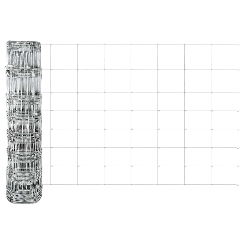 Wildzaun Silber 50 x 0,8 m Verzinkter Stahl