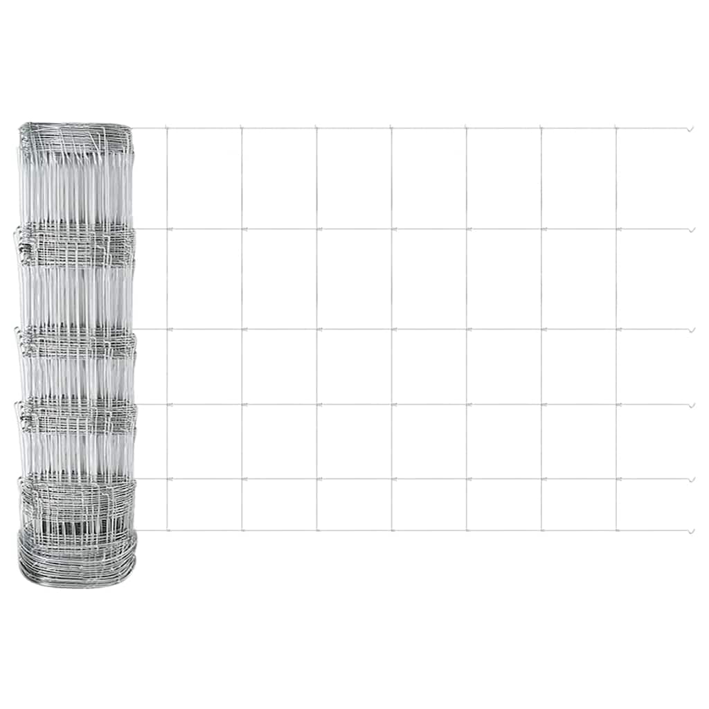 Wildzaun Silber 100 x 0,8 m Verzinkter Stahl