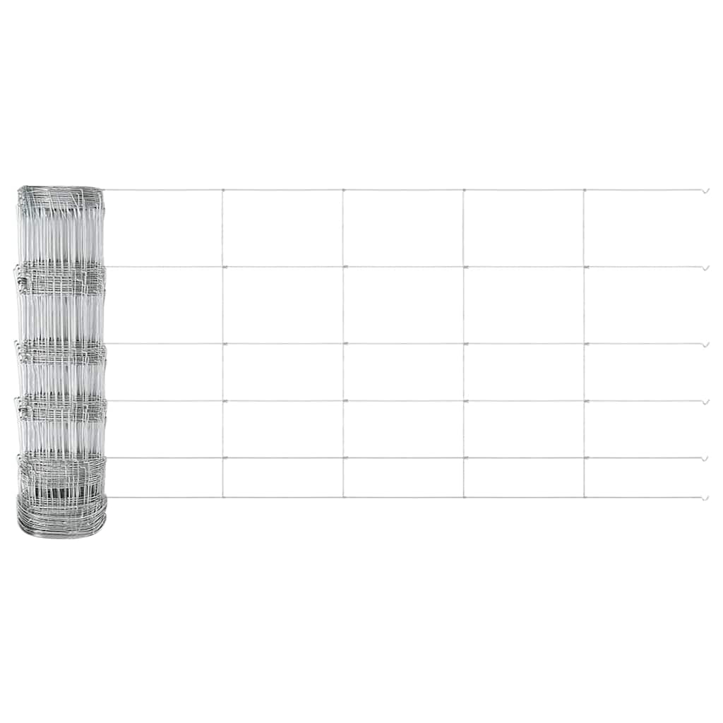 Wildzaun Silber 100 x 0,8 m Verzinkter Stahl