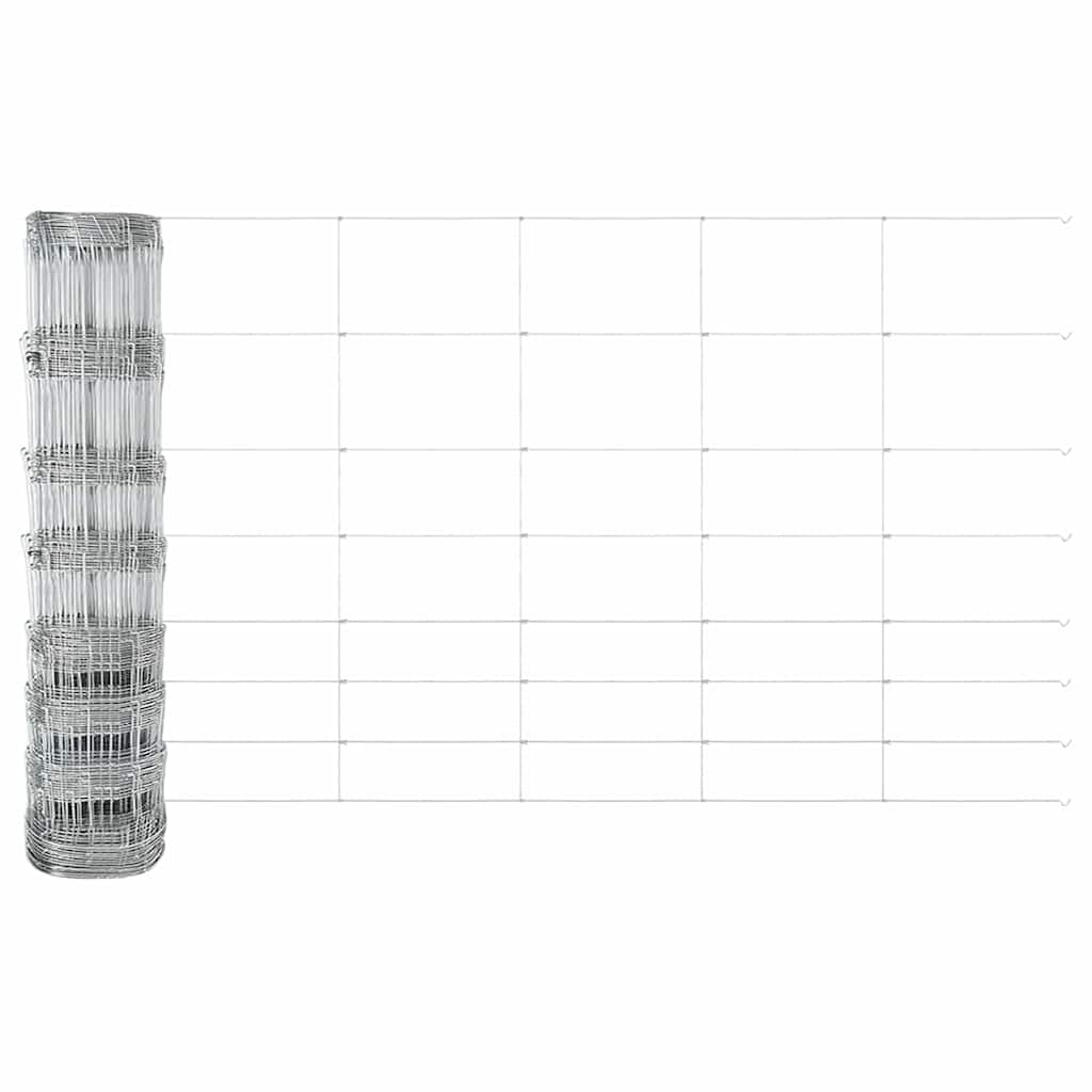 Wildzaun Silber 100 x 1 m Verzinkter Stahl