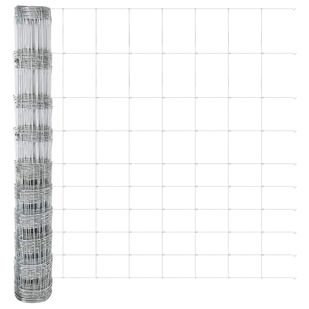 Wildzaun Silber 50 x 1,2 m Verzinkter Stahl