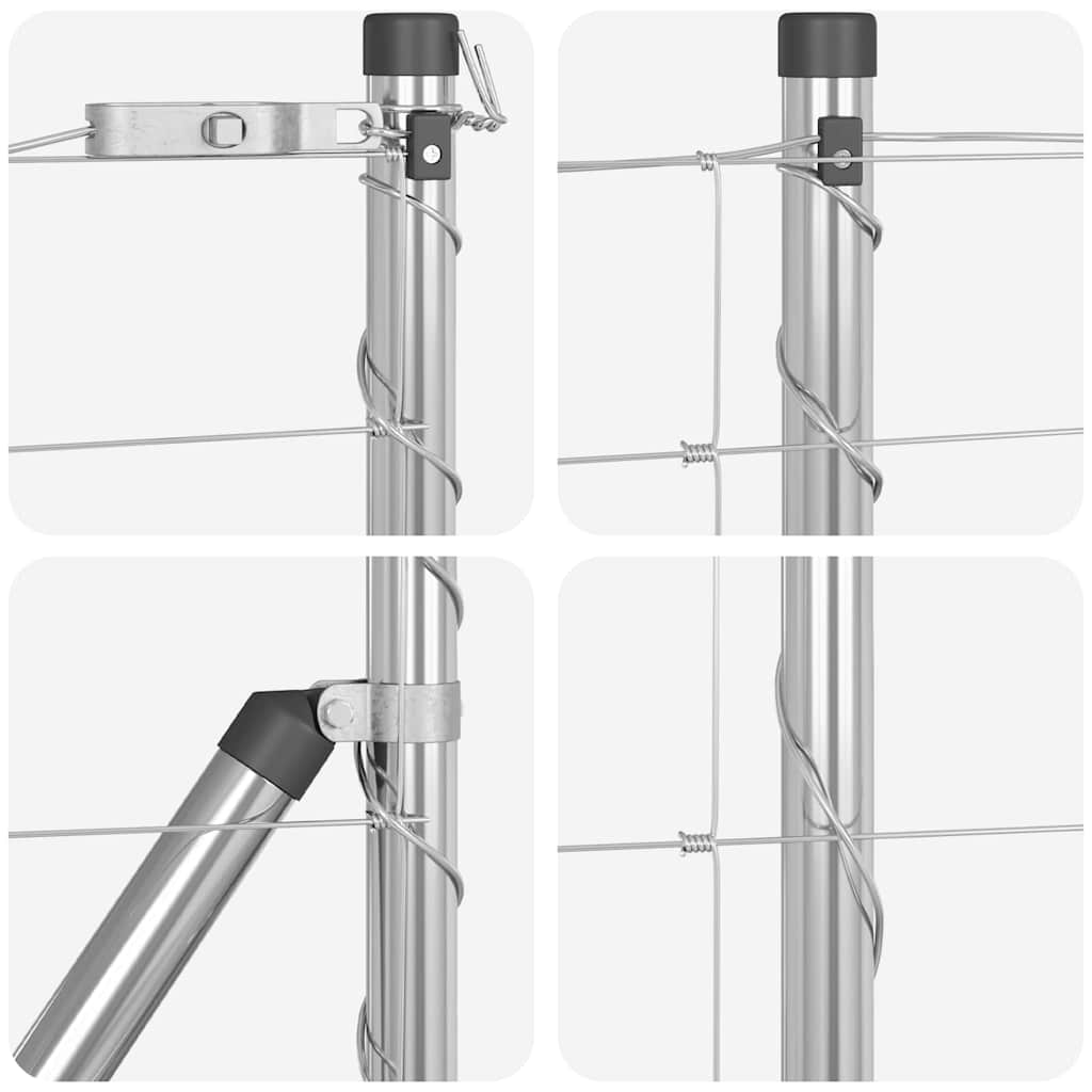 Wildzaun Silber 25 x 0,8 m Verzinkter Stahl
