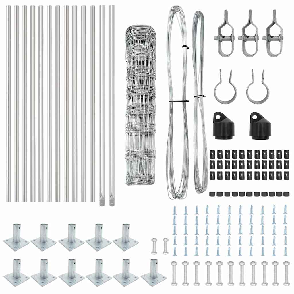 Wildzaun Silber 25 x 0,8 m Verzinkter Stahl