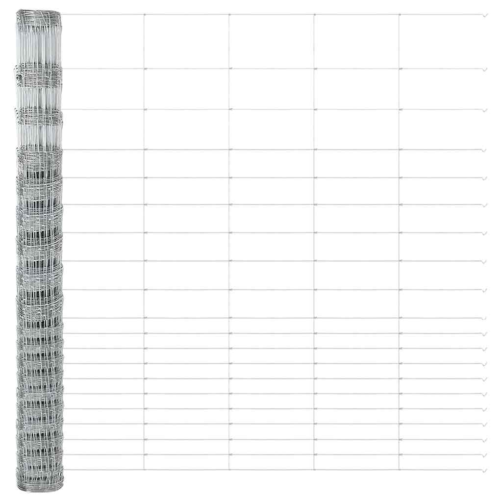 Wildzaun Silber 25 x 1,6 m Verzinkter Stahl