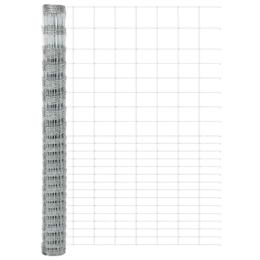 Wildzaun Silber 25 x 1,6 m Verzinkter Stahl