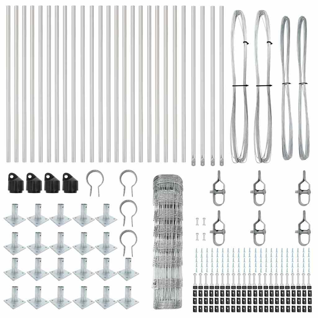 Wildzaun Silber 50 x 0,8 m Verzinkter Stahl