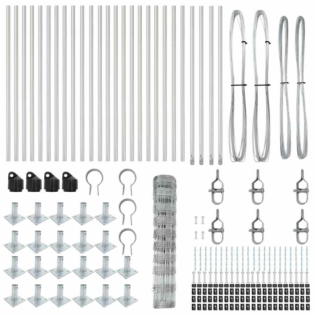 Wildzaun Silber 50 x 1 m Verzinkter Stahl