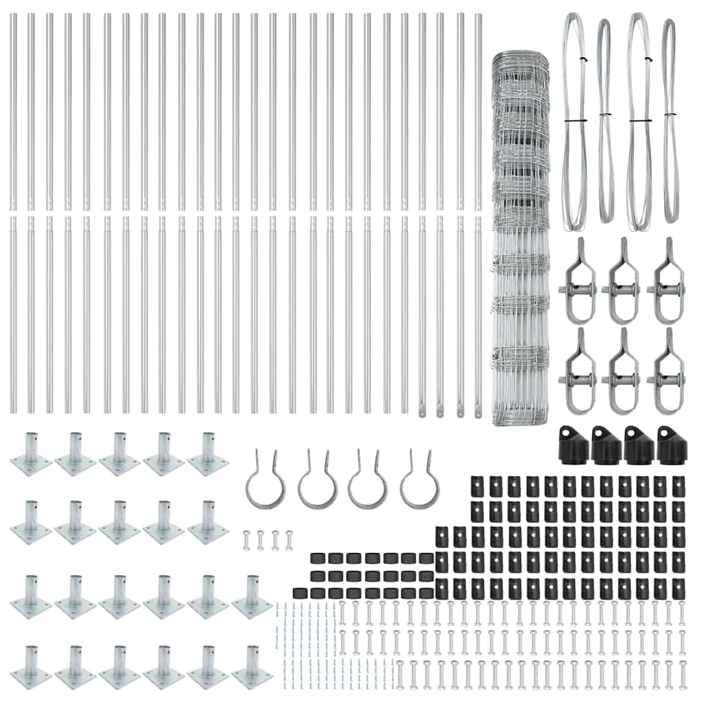 Wildzaun Silber 50 x 1,2 m Verzinkter Stahl
