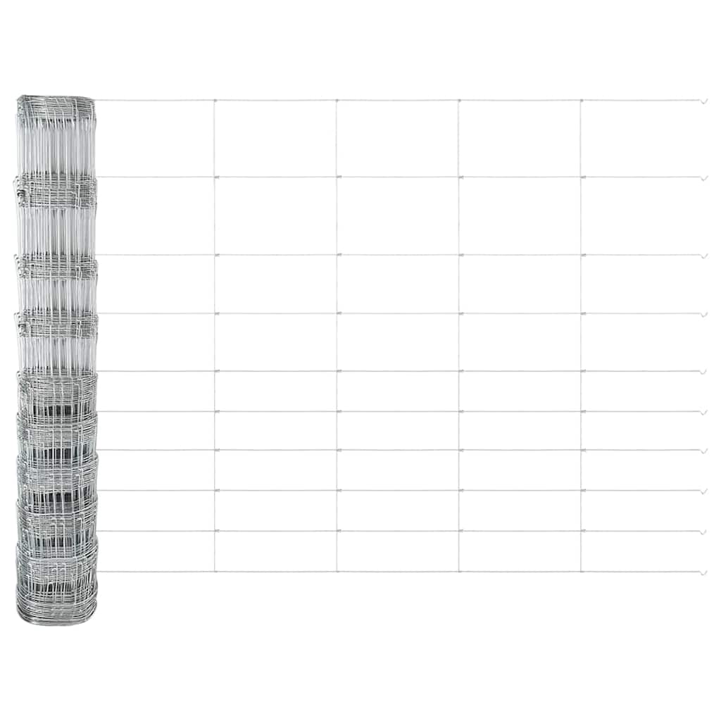 Wildzaun Silber 50 x 1,2 m Verzinkter Stahl