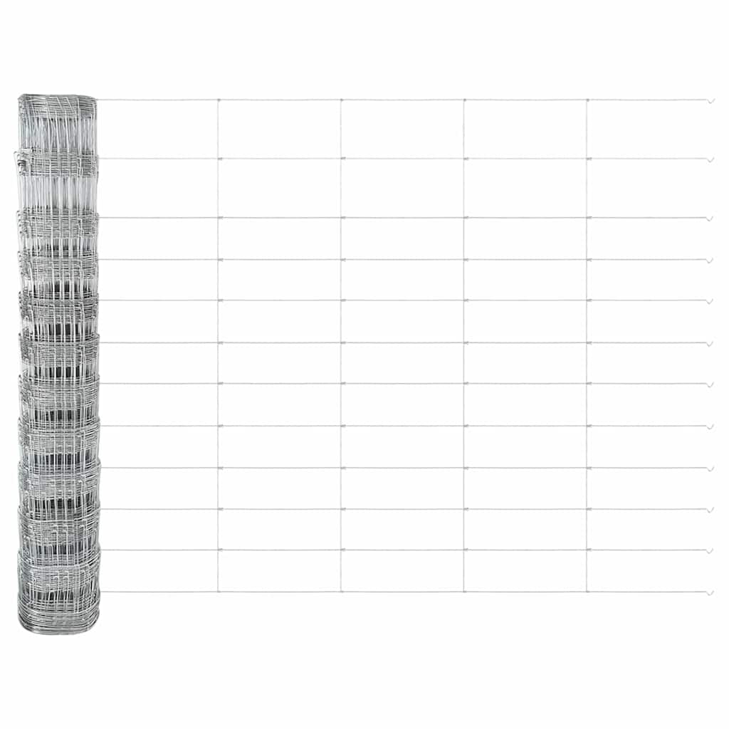 Wildzaun Silber 50 x 1,2 m Verzinkter Stahl