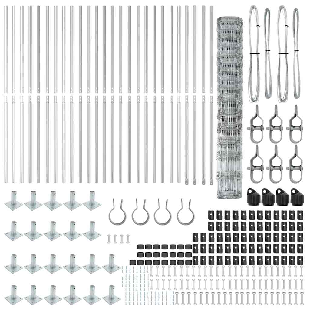 Wildzaun Silber 50 x 1,2 m Verzinkter Stahl