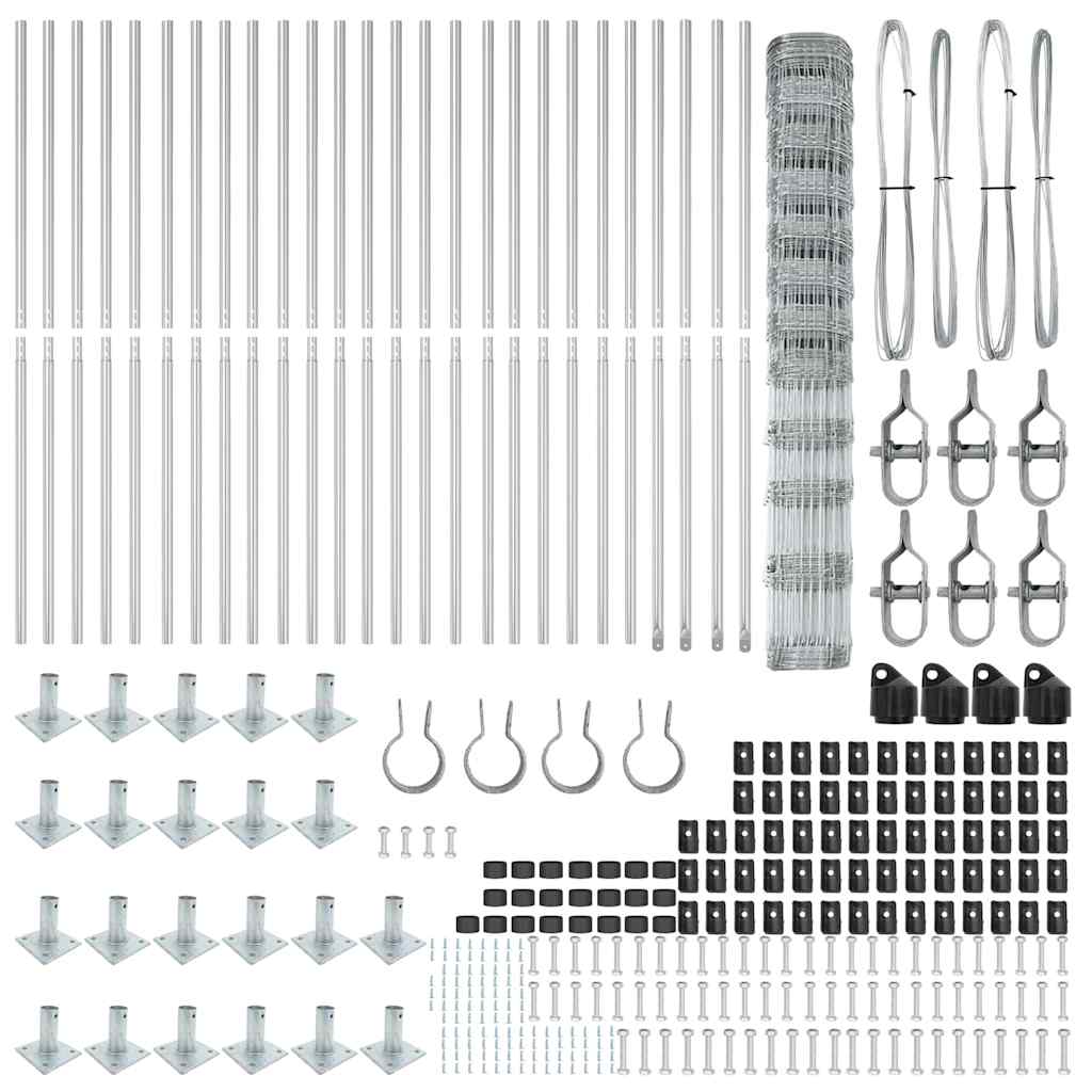 Wildzaun Silber 50 x 1,4 m Verzinkter Stahl