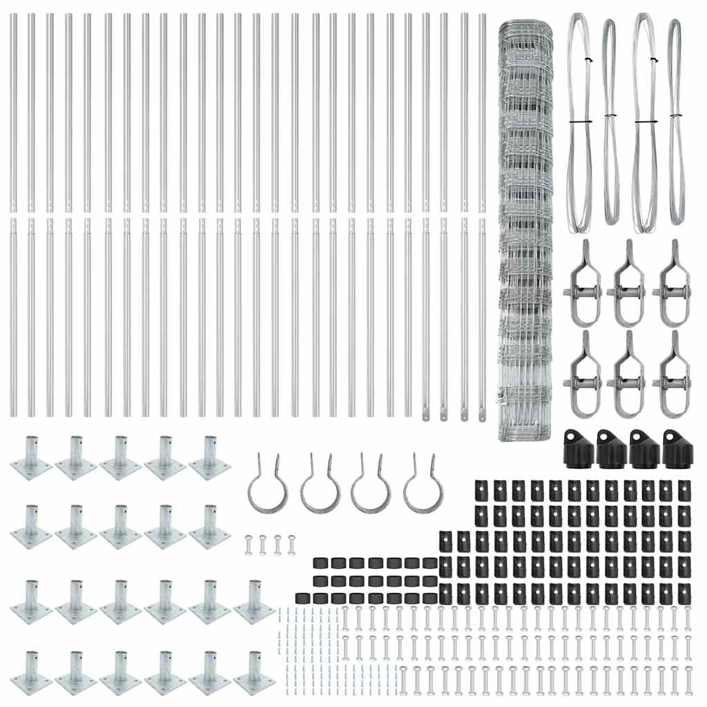 Wildzaun Silber 50 x 1,4 m Verzinkter Stahl