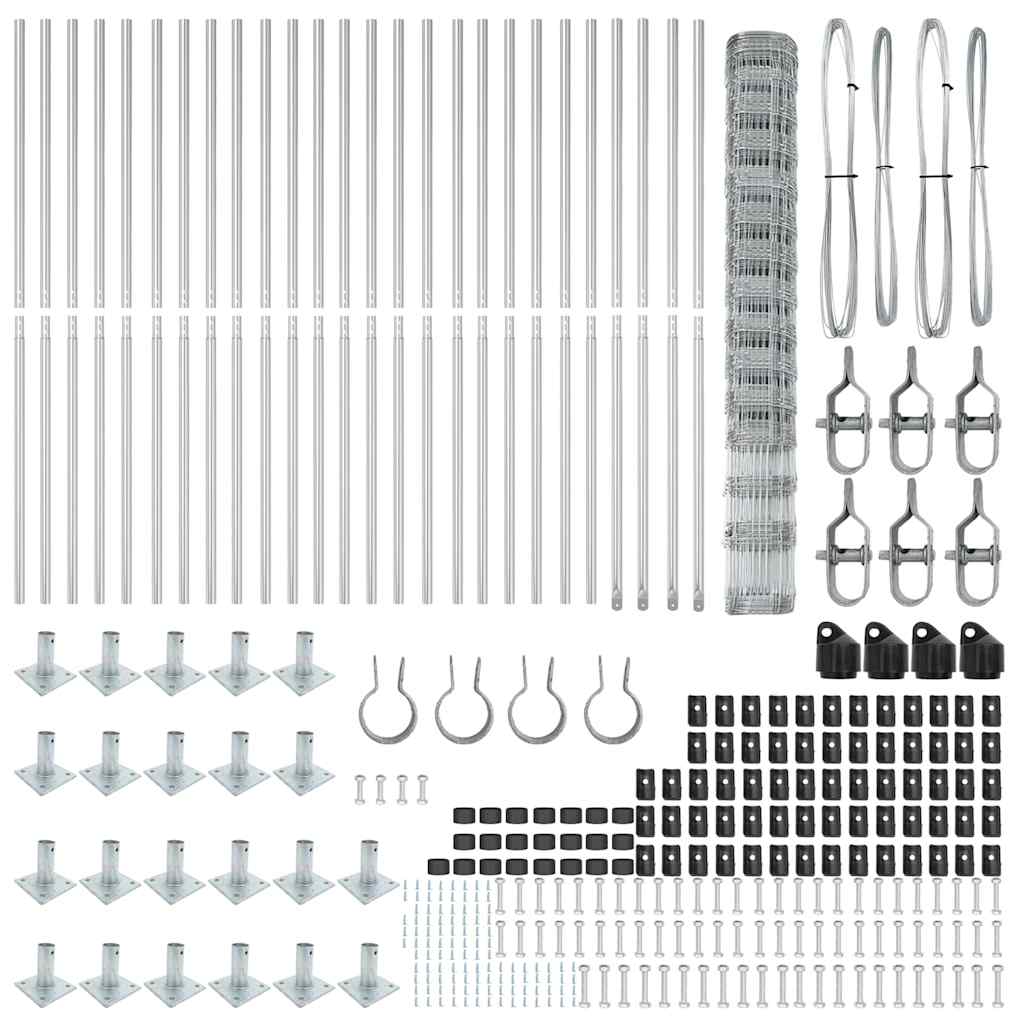 Wildzaun Silber 50 x 1,6 m Verzinkter Stahl